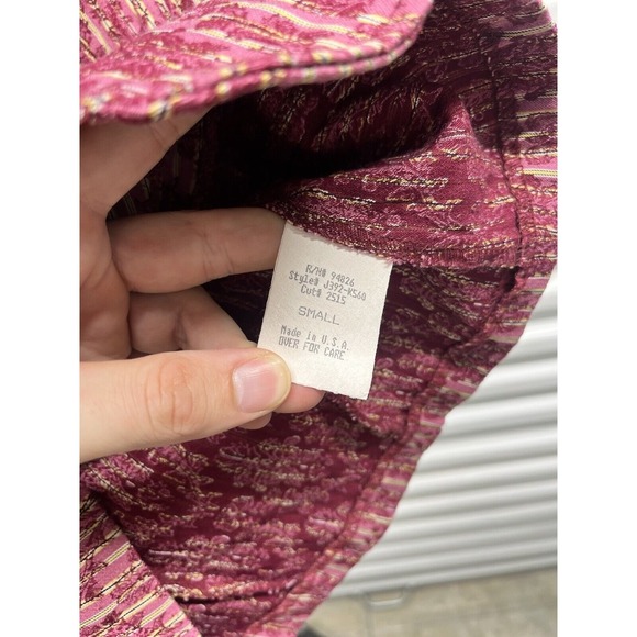 Vintage Y2K Pink Floral Textured Short Blazer Jacket Size Small - Picture 4 of 5